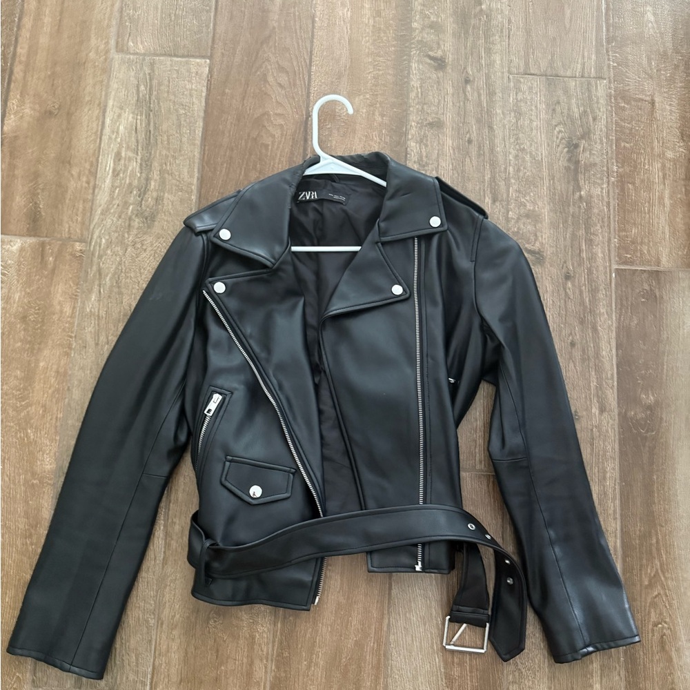 Zara Black Leather Jacket for Women